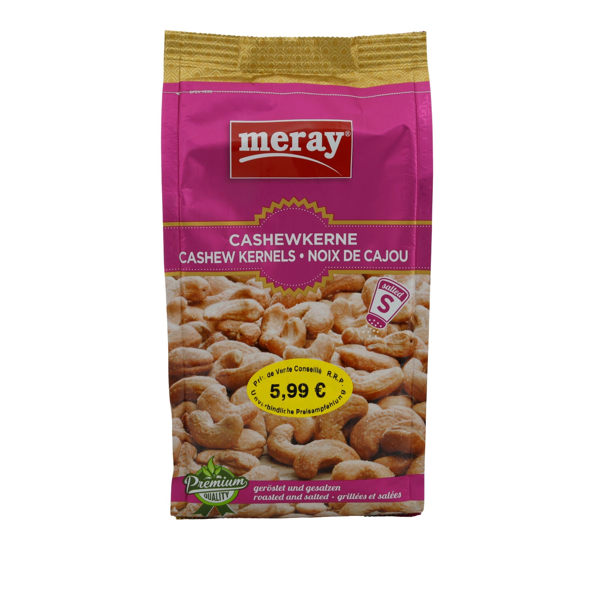 Cashewkerne Meray | Geröstet und gesalzen | Premium-Snack mit feinem Geschmack | 300 g MERAY